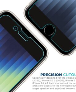 Tech Armor HD Clear Film Screen Protector Designed for Apple NEW iPhone SE 3 (2022), iPhone SE 2 (2020), iPhone 7 and iPhone 8 (4.7 Inch) 4 Pack 26 61R89zKwGL