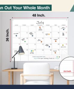 Large Dry Erase Wall Calendar - Not Folded 36” x 48” Undated Erasable Monthly Calendar - Reusable Wall Calendar For Home And Office Planner 19 61R97IqLKPL