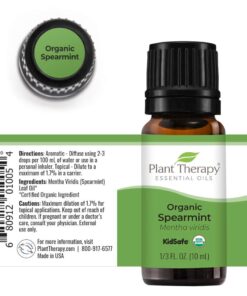 Plant Therapy USDA Certified Organic Spearmint Essential Oil 10 mL (1/3 oz) 100% Pure, Undiluted, Therapeutic Grade 0.34 Fl Oz (Pack of 1) 16 61RAElGc5DL