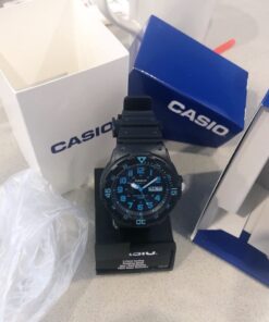 Casio Unisex MRW200H-2BV Neo-Display Black Watch with Resin Band 39 61RBFPNac0L