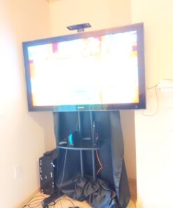 PERLESMITH Rolling/Mobile TV Cart with Wheels for 32-82 Inch LCD LED 4K Flat Screen TVs - TV Floor Stand with Shelf Holds Up to 100 lbs, Height Adjustable Trolley Max VESA 600x400mm- PSTVMC05 44 61RBhLaSMzL