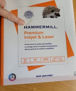 Hammermill Printer Paper, Premium Inkjet & Laser Paper 24 Lb, 8.5 x 11 - 1 Ream (500 Sheets) - 97 Bright, Made in the USA, 166140R 1 Ream | 500 Sheets 24 lb Ink - Laser 37 61RBnmrBHCL