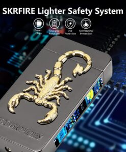 Kivors USB Rechargeable Flameless Lighters Windproof Electronic Zinc Plasma Dual Pulse Arc Lighter Eagle Lighters for Candle Camping BBQs Business Gift Black Scorpion 11 61RC6o5MPDL