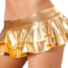 Women's Solid Novelty Metallic Pleated Mini Skirt One Size Gold 3 61RCOHSUmvL