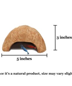 SunGrow Coconut Aquarium Shrimp Cave, Small Fish Tank Aquarium Decorations Accessories, Comfortable Shelter and Breeding Area for Crustaceans, Fish Hideout Aquarium Décor for Spawning 19 61RCq5tY9YL