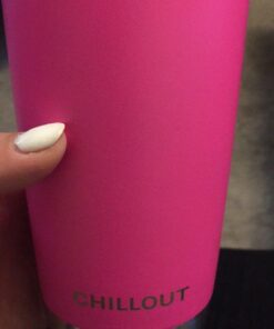 CHILLOUT LIFE 20 oz Stainless Steel Tumbler with Lid - Double Wall Vacuum Insulated Coffee Mug with Splash Proof Lid and Straw for Hot & Cold Drinks, Pink Tumbler 20oz (pack of 1) Hot Pink 19 61RFFMPuJtL