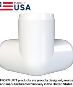 FORMUFIT 1/2" 3-Way Elbow Furniture Grade PVC Fitting in White, Made In USA, UV-Resistant, Impact-Proof, 0.840" Actual Socket Diameter (10-Pack) - F0123WE-WH-10 14 61RHzkzSoXL