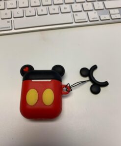 iFiLOVE Compatible with Airpods Case, Cute Cartoon Airpods Cover, Mickey Mouse Soft Silicone Shockproof Protective Case Cover Skin with Ring Buckle Holder for Apple Airpods 1 & 2 Charging Case(#1) #1 38 61RK hHufDL