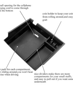 Alternative view of Vesul Center Console Armrest Storage Box Compatible with Honda Accord Sedan 2013 2014 2015 2016 2017 ABS Tray Insert Organizer Glove Pallet Black 2013-2017 Accord