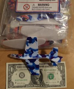 Neliblu Bulk Pack of 72 Airplane Gliders Party Favors for Kids - Party Pack Individually Wrapped Flying Paper Planes – Assorted Designs - for Rewards and Prizes, Pinata Fillers, Carnival Prizes 32 61RMCmD WDL