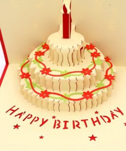 IShareCards® Handmade 3D Pop Up Birthday Cards Creative Greeting Cards Papercraft (90° Happy Birthday Cake) 90° Happy Birthday Cake 11 61ROgFfUpmL
