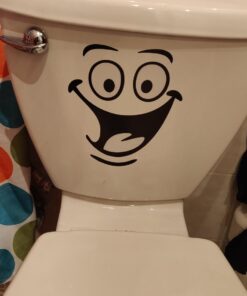 Funny Animation Big Eyes Cute Toilet Wall Decal Bathroom Home Sticker Bedroom Kitchen Art Picture DIY Murals Vinyl Paper Decoration Wallpaper for Children Potty Training Nursery Baby Teen Senior 36 61RQIFzb5DL