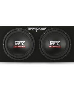 Alternative view of MTX Terminator 12 Inch 1200 Watt 2 Ohm Single Voice Coil Audio Dual Loaded Subwoofer Speaker Box Enclosure for Vehicle Sound System, Black Dual 12" Subwoofer Enclosure