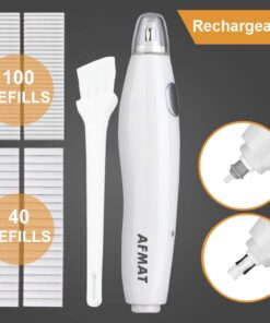 AFMAT Electric Eraser for Artists, 140 Eraser Refills, Rechargeable Electric Eraser for Drawing, Artist Eraser Rechargeable for Drafting, Painting, Sketching, Architectural Plans, Detailer Tool-White White 1 Count (Pack of 1) 32 61RTKys7uoL