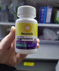 Renew Life Kids Chewable Probiotic Tablets, Daily Supplement Supports Digestive and Immune Health, Berry-licious Flavor, Dairy, Soy and gluten-free, 3 Billion CFU, 30 Count 30 Count (Pack of 1) 39 61RTwncsTcL
