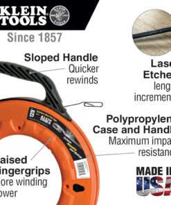 Alternative view of Klein Tools 56001 Fish Tape, 50-Foot Long x 1/8-Inch Wide Steel Pull Line, for Heavy Duty Wire Pulls, Updated Model Cat. No. 56331 Available