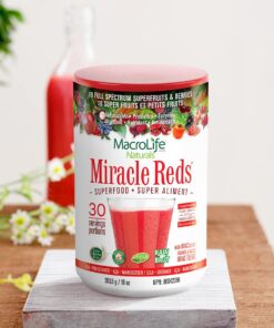 MacroLife Naturals Miracle Reds Superfood Supplement Powder Antioxidants Polyphenols Enzymes Probiotics - Raw Non-GMO Organic Vegan Gluten & Dairy Free - 10oz (30 Servings) 30 Servings (Pack of 1) 17 61RVbgMRHeL