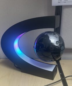 MOKOQI Magnetic Levitating Globe with LED Light, Cool Tech Gift for Men Father Boys and Girls , Birthday Gifts for Kids, Floating Globes World Desk Gadget Decor in Office Home/Display Frame Stand Plastic Black 24 61RW0PytJNL
