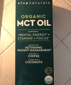 Viva Naturals Organic MCT Oil for Keto Coffee (32 fl oz) - Best MCT Oil Supplement to Support Energy and Mental Clarity, USDA Organic, Non-GMO and Paleo Certified & Keto Friendly 32 Fl Oz (Pack of 1) 37 61RWt31hyIL