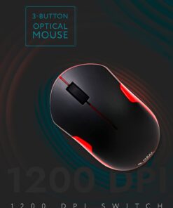 SHHHMOUSE Wireless Silent Noiseless Clickless Mobile Optical Mouse with USB Receiver and Batteries Included, Portable and Compact, for Notebook, PC, Laptop, Chromebook, Computer, MacBook (Black/Red) Black/Red 16 61RZMCrq3rL