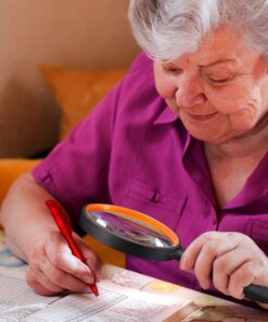 Dicfeos Magnifying Glass 10X Handheld Reading Magnifier with Cleaning Cloth-100MM Large Magnifying Lens with Non-Slip Soft Handle for Seniors Book Newspaper Reading and Kids Nature Hobby Exploration 19 61RZWBJo7dL