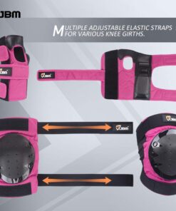 JBM Adult & Kids Knee Pads Elbow Pads Wrist Guards 3 in 1 Protective Gear Set for Skateboarding, Skating, Inline Skating, Roller Skating, Scooter, Biking and Multi-Sports Large (12+ years) Pink 24 61Ra58fjDSL 2