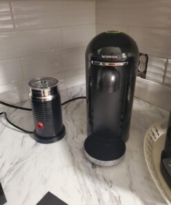 Nespresso VertuoPlus Deluxe Coffee and Espresso Machine by Breville with Milk Frother, 8 Ounces, Black Machine + Milk Frother 45 61RamvQTgpL