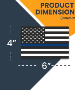 Magnet Me Up Thin Blue Line American Flag Magnet Decal, 4x6 Inch, Heavy-Duty Automotive Magnet for Car, Truck, SUV, Show Your Support for Police and Law Enforcement Officers, Made in The USA 19 61RarhrYN4L