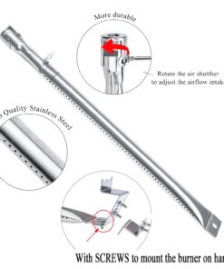 Hisencn Replacement Parts for Chargriller 3001, 3008, 3030, 4000, 5050, 5252 Gas Grill, Burner Tube, Heat Plate, Porcelain Cast Iron Cooking Grates, Ignitor for Chargriller 3 Burner Gas Grill Silver 13 61RdO1jFDGL 1