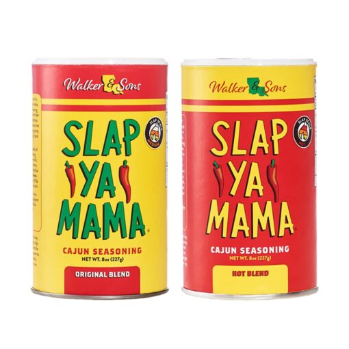 Slap Ya Mama Cajun Seasoning from Louisiana, Spice Variety Pack, 8 Ounce Cans, 1 Original Cajun and 1 Hot Cajun Blend 2pk Variety Pack: Original & Hot Blend 8 Ounce (Pack of 2)