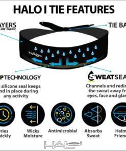 Halo Headband Halo I- Custom Fit- Tie Sweatband Pullover for Men and Women, No Slip with Moisture Wicking Dryline Fabric ROYAL 8 61RkkoK2UnL