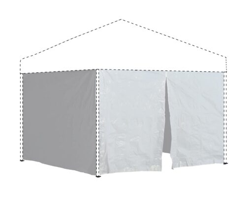 Quik Shade 10' x 10' Instant Canopy Wall Panel Accessory Set for WE100/C100/SX100 Canopies with Zipper Entry, White