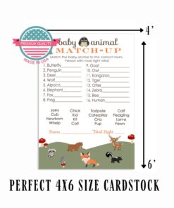 Paper Clever Party Woodland Baby Shower Game Animal Matching, Rustic Boy or Girl, 4x6 Cards, 25 Pack 14 61Rsq2UAhAL