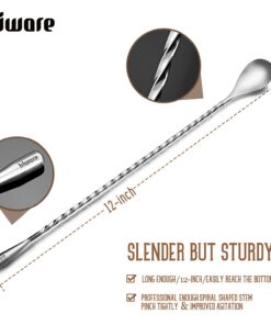 Alternative view of Hiware LZS13B 12 Inches Stainless Steel Mixing Spoon, Spiral Pattern Bar Cocktail Shaker Spoon 1