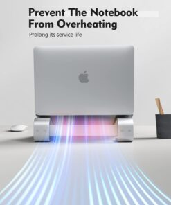 SOQOOL Laptop Stand for Desk, Computer Stand Riser for Desk,Ventilated Ergonomic Aluminum Notebook Stand Compatible with MacBook Air Pro Dell XPS HP 11 14 15.6 17.3 Inch Silver Work from Home 29 61RyVejYURL