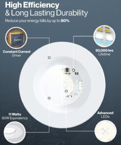 Sunco 6 Pack Retrofit LED Recessed Lighting 4 Inch, 4000K Cool White, Dimmable Can Lights, Baffle Trim, 11W=60W, 660 LM, Damp Rated - ETL 10 61S OAoBCyL