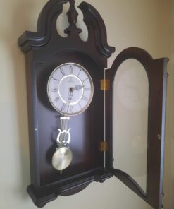 Pendulum Wall Clock Battery Operated - Hanging Grandfather Wall Clock with Pendulum - Quiet, Wood Pendulum Clock - Wooden Pendulum Wall Clock for Living Room Decor, Office & Home Décor Gift 23.5x9 Dark Wood 35 61S5WVwMn2L 1