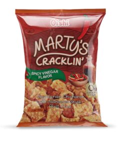 Oishi Marty's Cracklin', Spicy Vinegar - Light and Airy Vegetarian Chicharron, 3.17oz (90g), 3 Pack 1.06 Ounce (Pack of 3) 5 61S86DDh3EL