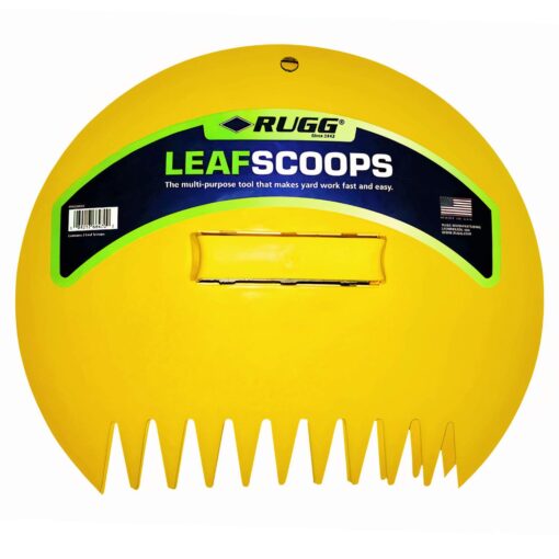 Rugg Original Leaf Scoops, Large Size Hand Rake Claws for Debris & Yard Waste Pick Up, Yellow, (One Pair)