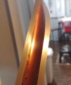 Ninja Sword, Fully Handmade Japanese Samurai Sword 1060 High Carbon Steel Double Edge Sharpened with Center Concave Fluted Shape 22 61SBACCehWL