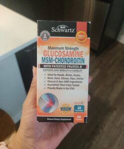 Glucosamine Chondroitin MSM 2110mg - Joint Support Supplement with Turmeric Curcumin for Hands Back Knee & Joint Health for Men & Women - Gluten-Free Non-GMO Supplement - Made in USA - 90 Capsules 90 Count (Pack of 1) 48 61SBL05cezL 3