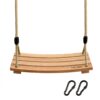 Pellor Wood Tree Swing Seat,Indoor Outdoor Rope Wooden Swing Set for Children Adult Kids 17.7x7.9x0.6 inch Burlywood 6 61SD1mQgyL