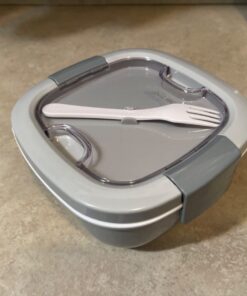 Bentgo® All-in-One Salad Container - Large Salad Bowl, Bento Box Tray, Leak-Proof Sauce Container, Airtight Lid, & Fork for Healthy Adult Lunches; BPA-Free & Dishwasher/Microwave Safe (Gray) Gray 45 61SIOkx8G0L