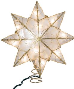 Alternative view of Kurt Adler Indoor 10 Light 8-Point Capiz Star Treetop with Arabesque Decoration