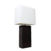 Elegant Designs LT1025-BLK Modern Leather Table Lamp with White Fabric Shade, Black 1 9 61SKJ0REjzL