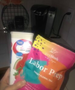 Pink Stork Labor Prep Tea, Organic Red Raspberry Leaf Tea with Chamomile and Rosehip, Caffeine-Free, Pregnancy Must Haves, Labor and Delivery Essentials, Third Trimester Pregnancy Tea - 15 Sachets Sweet Floral 30 61SLojIwfLL