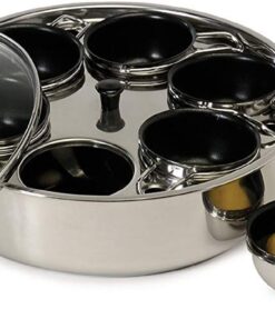 EXCELSTEEL Non Stick Easy Use Rust Resistant Home Kitchen Breakfast Brunch Induction Cooktop Egg Poacher, 6 Cup, Stainless Steel, Round 25 61SMPJV0wsL