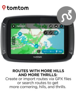 TomTom Rider 550 Motorcycle GPS Navigation Device, 4.3 Inch, with World Maps, Motorcycle Specific Winding and Hilly Roads, Updates via WiFi, Traffic and Speed Cams, Compatible with Siri and Google Now 23 61SRUn9tdIL