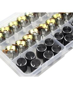 Alternative view of WMYCONGCONG 20 PCS B10K 10K Ohm Knurled Shaft Linear Rotary Taper Potentiometer with Black Knob(WH148) Kit