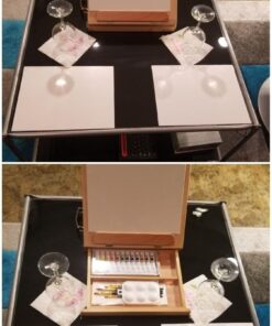 Falling in Art Tabletop Easel Set - 24 Pieces Starter Kit - Artist Acrylic Painting Kit with 12 Acrylic Paints Set, Canvas Panels, Brushes, Wooden Palette for Kids, Adults, Beginners, Professionals 24 PCS Drawer Easel Painting Set 67 61SUQTEQqjL